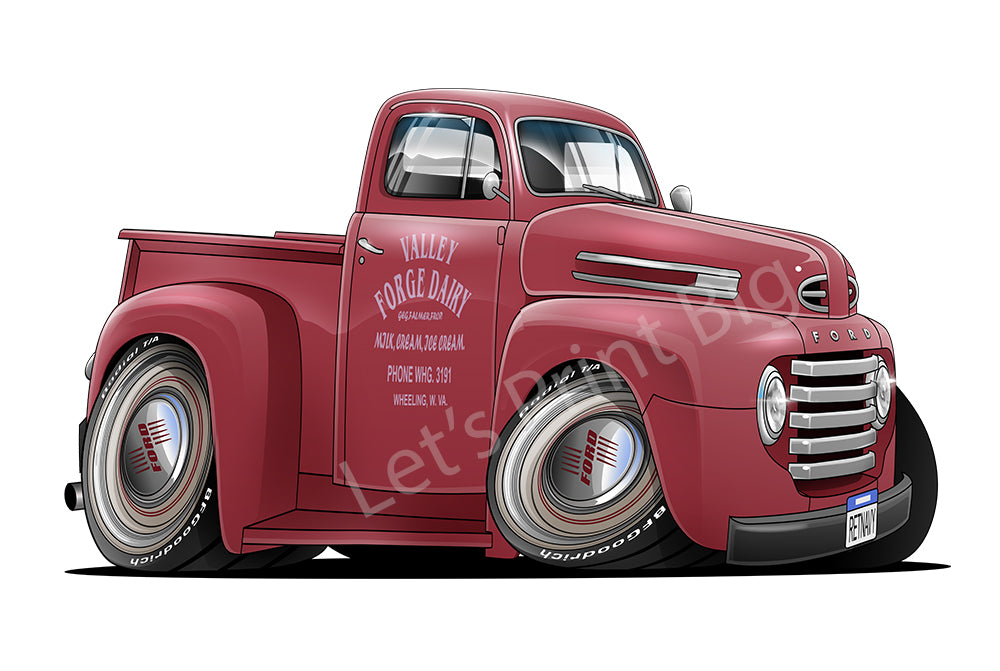 1948 Ford F1 Hot Rod Pickup Truck Car Art Wall Decal