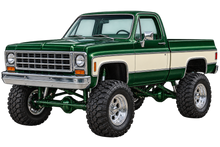 Forest Green & Cream Classic Lifted Truck Contour Cut Decal – Indoor or Outdoor transparent artwork