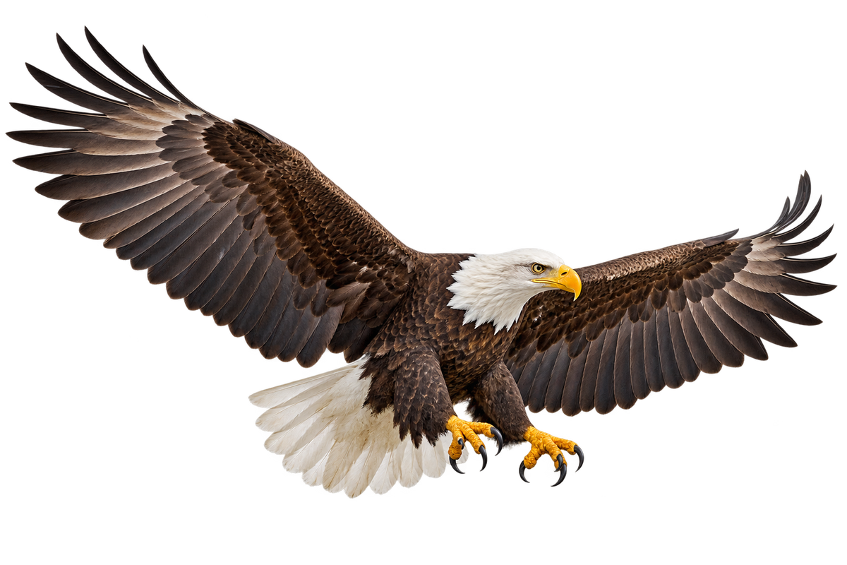 Freedom Flight Bald Eagle Realistic Large Wall Decal isolated transparent artwork
