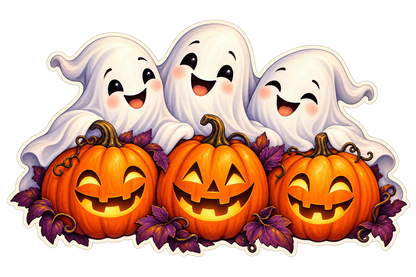 Friendly Ghost Pumpkin Trio standalone