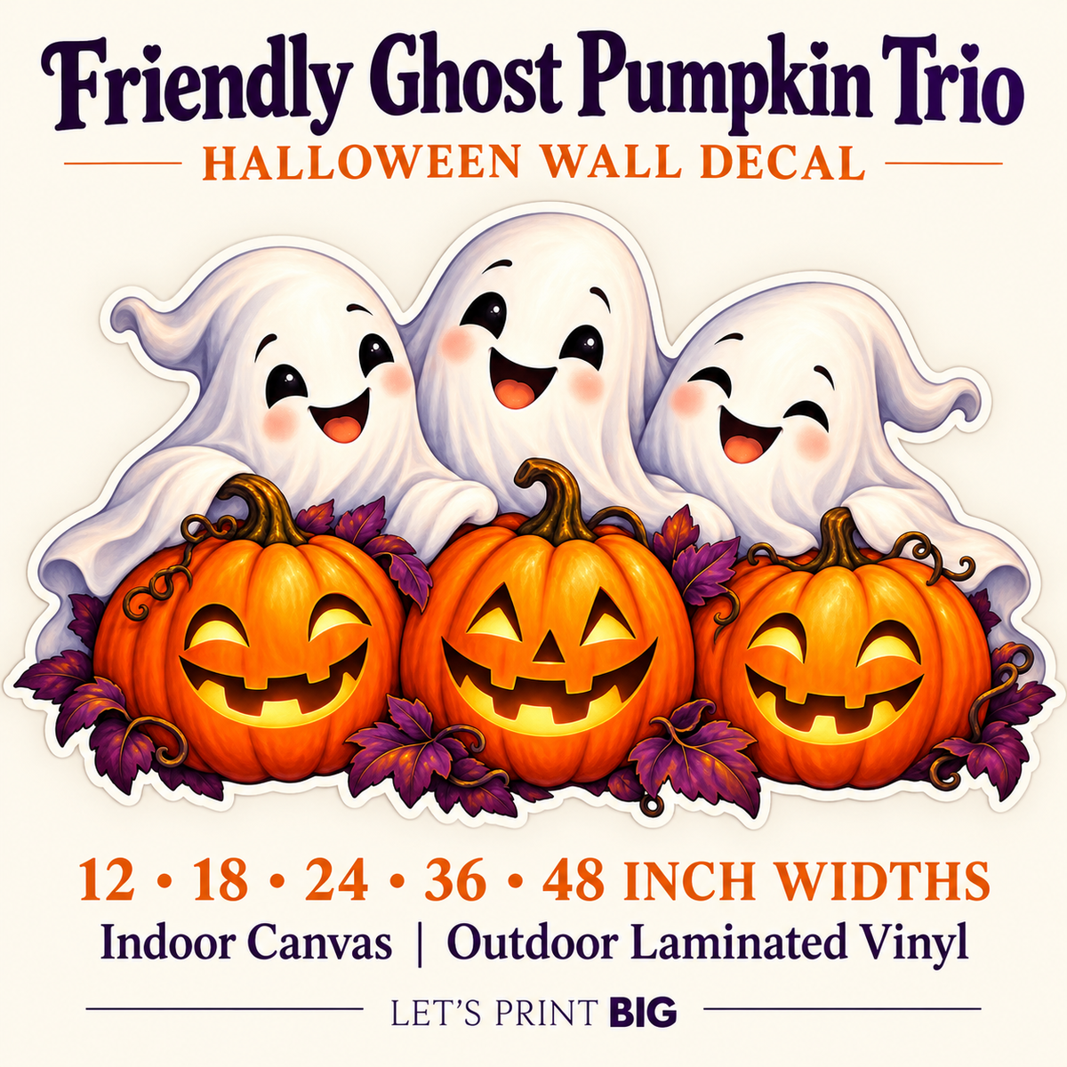 Friendly Ghost Pumpkin Trio summary