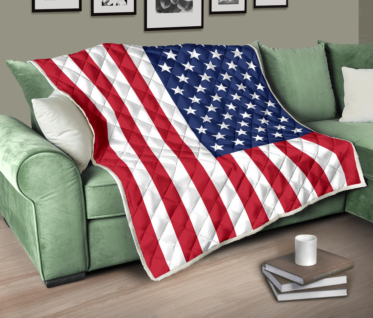 USA Flag Design Premium Quilt