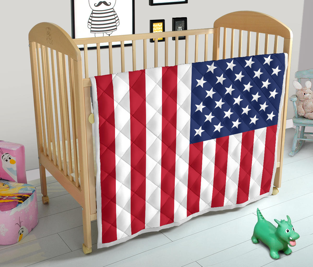 USA Flag Design Premium Quilt