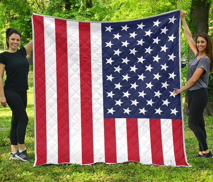 USA Flag Design Premium Quilt