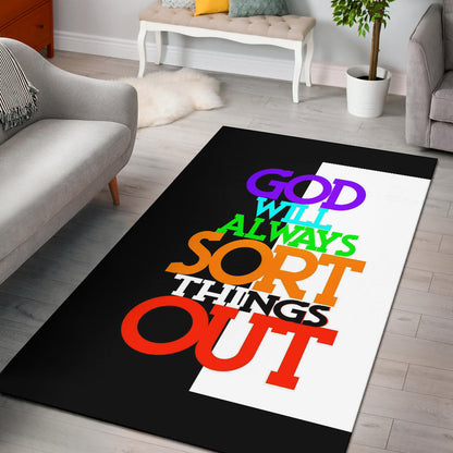 GOD will always sort things out Rug
