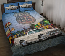 Retro 1966 Chevy El Camino Route 66 Custom Quilt Set view 1