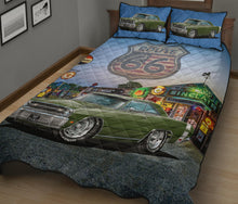 1969 Dodge Dart Dark Muscle Car Green Route 66 Quilt Art Set view 2