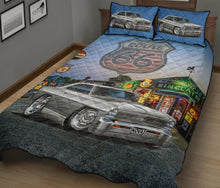1966 Chevy Nova Silver Muscle Car  Route 66 Quilt Art Set view 2
