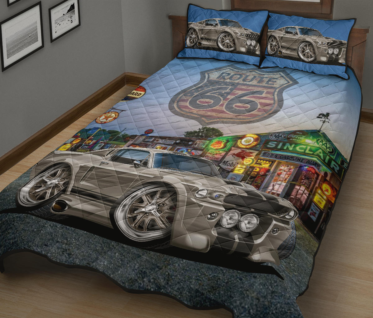 Mustang Eleanor Route 66 Quilt Set