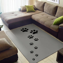 Paw prints grey rug