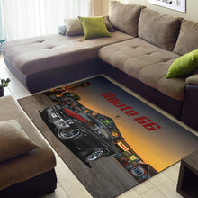 1970 Chevelle Black Red Stripes Muscle Car Rug Route 66 view 2