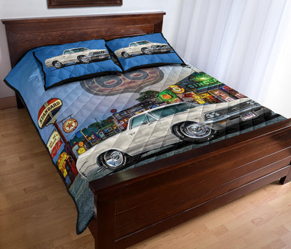 Retro 1966 Chevy El Camino Route 66 Custom Quilt Set view 3