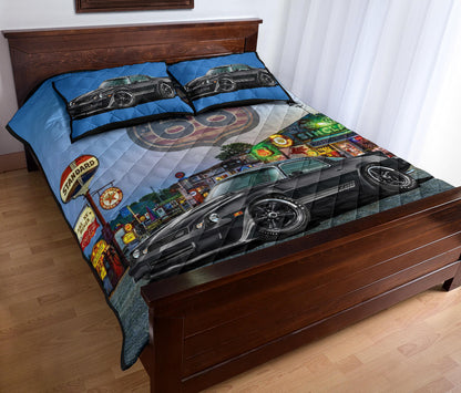 1981 Camaro Black Muscle Car Route 66 Quilt Art Designs Set view C
