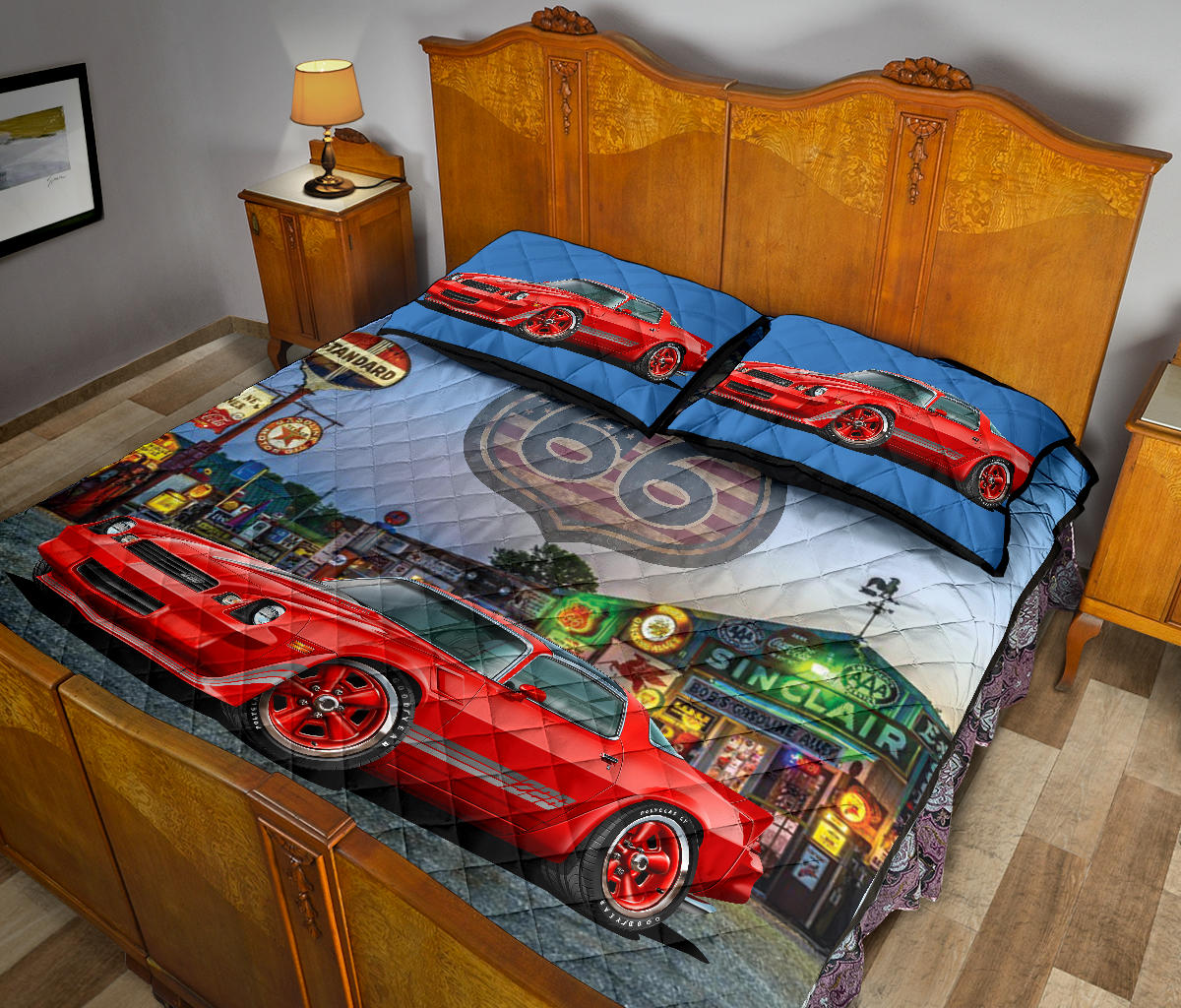 1981 Chevy Camaro Red Route 66 Quilt Art Designs Set view 4