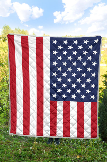 USA Flag Design Premium Quilt