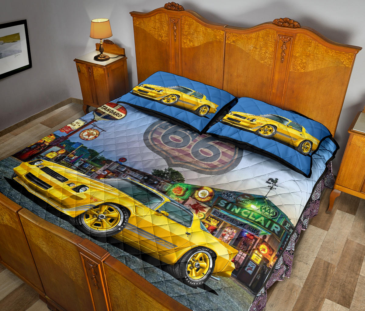 1981 Chevy Camaro Yellow Route 66 Quilt Art Designs Set view 4