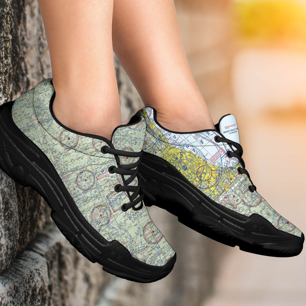 Chicago VFR Sectional Chunky Black Sole Sneakers