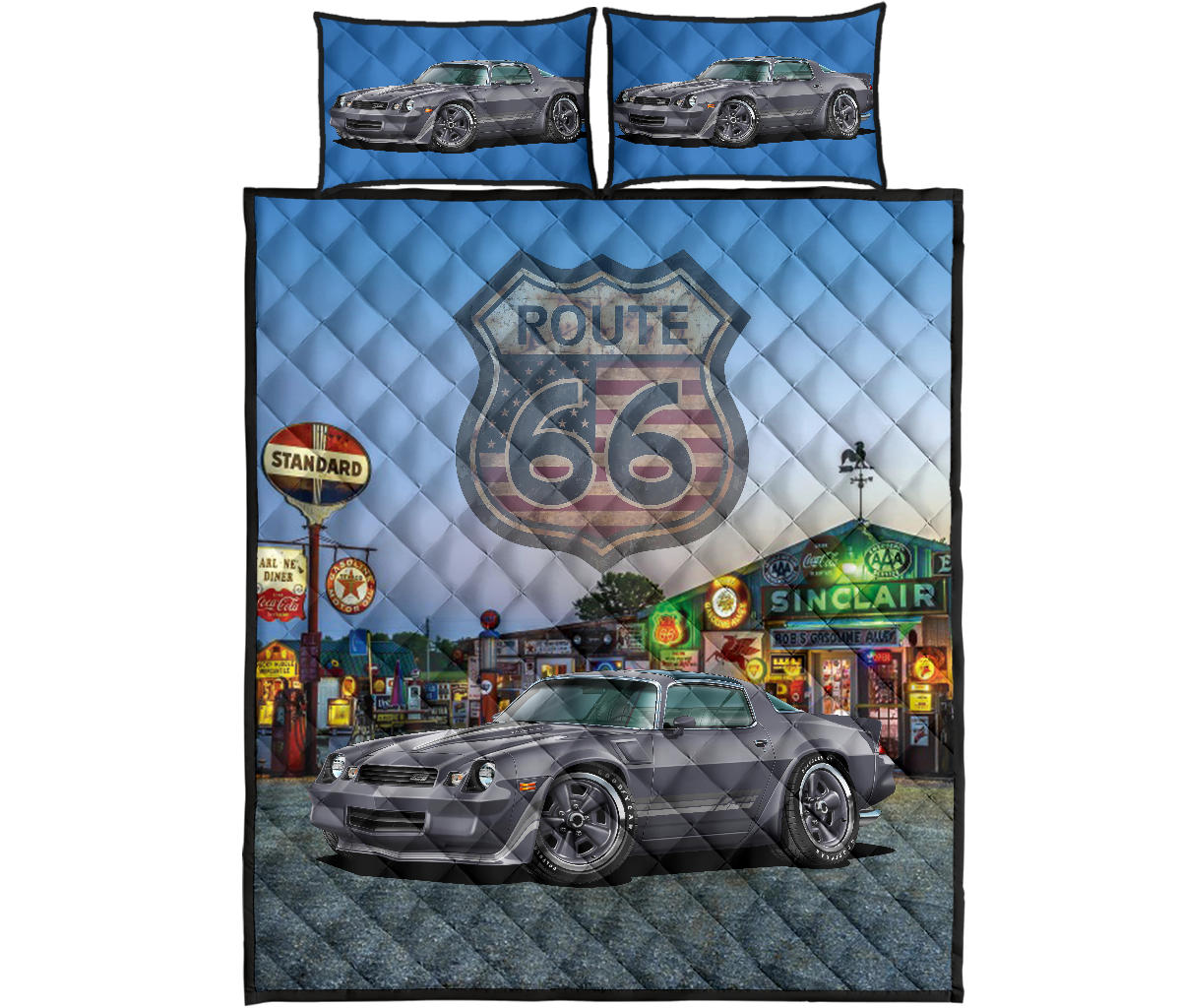 1981 Chevy Camaro Gray Route 66 Quilt Art Designs Set proof