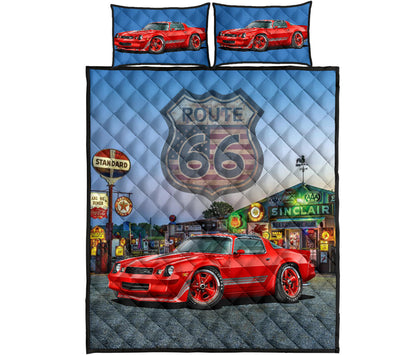 1981 Chevy Camaro Red Route 66 Quilt Art Designs Set proof