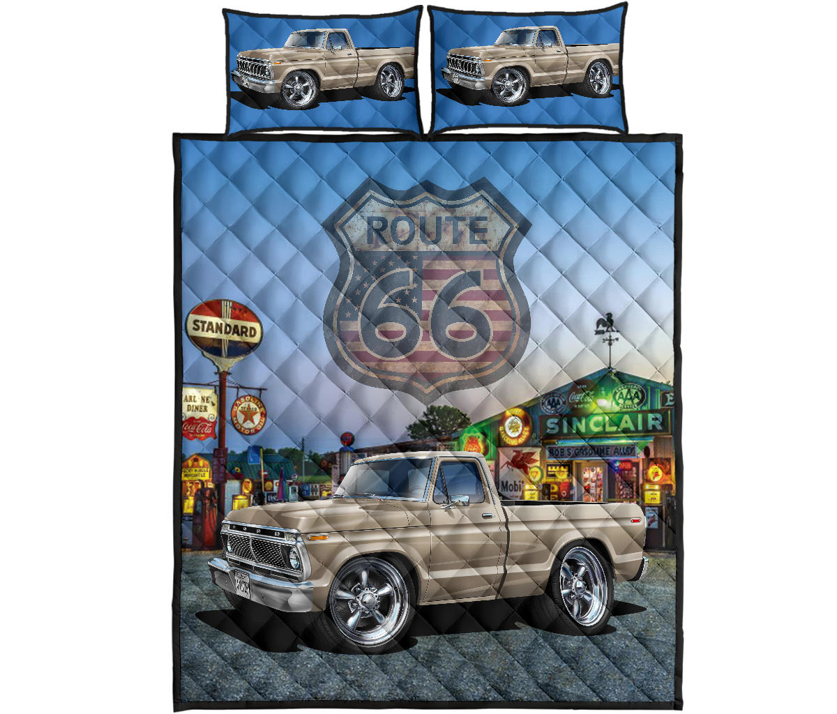 1972 Ford F100 Route 66 Quilt Set