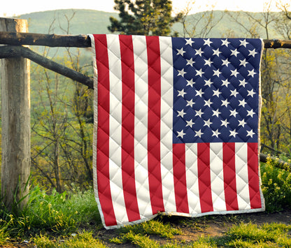 USA Flag Design Premium Quilt