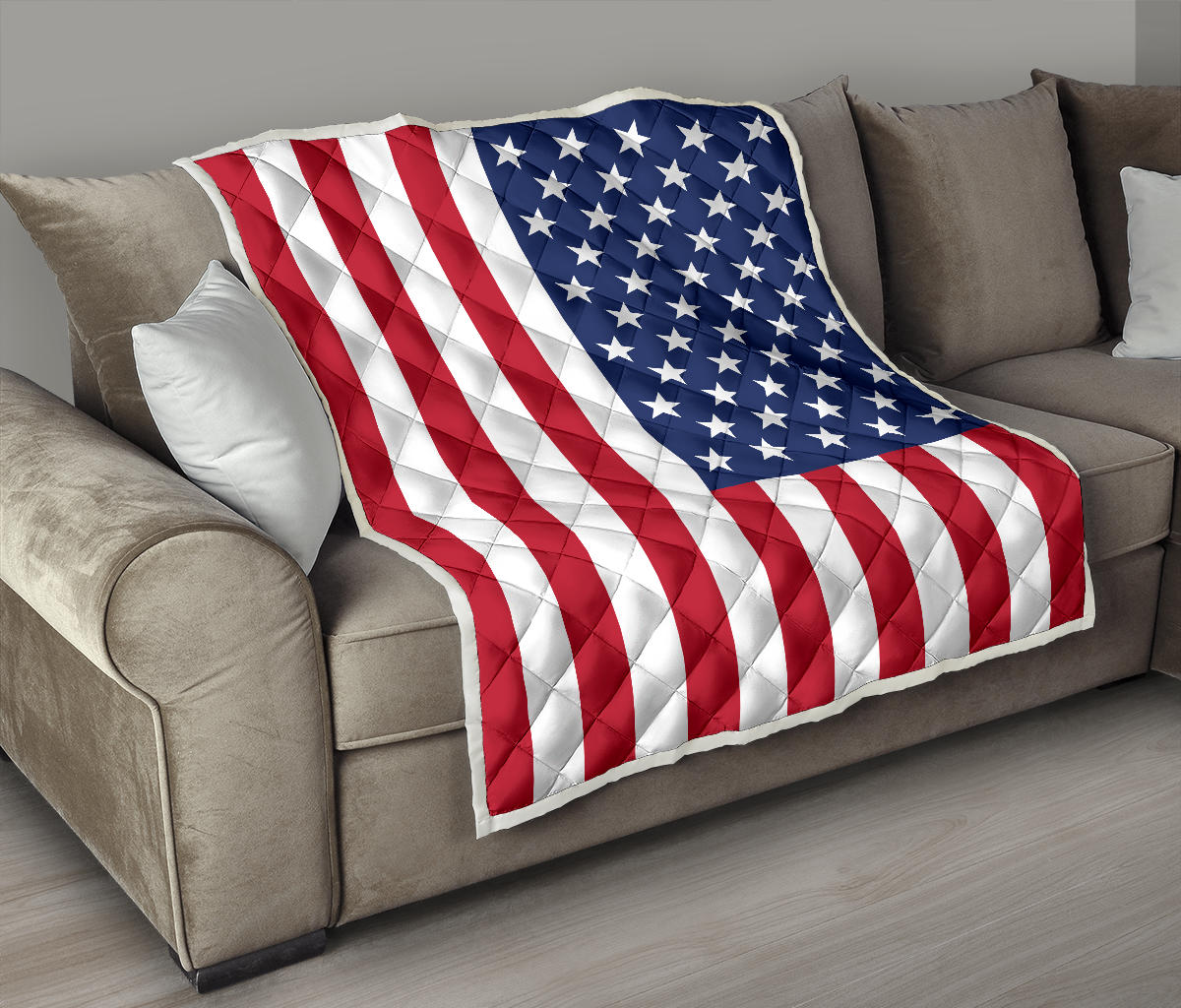 USA Flag Design Premium Quilt