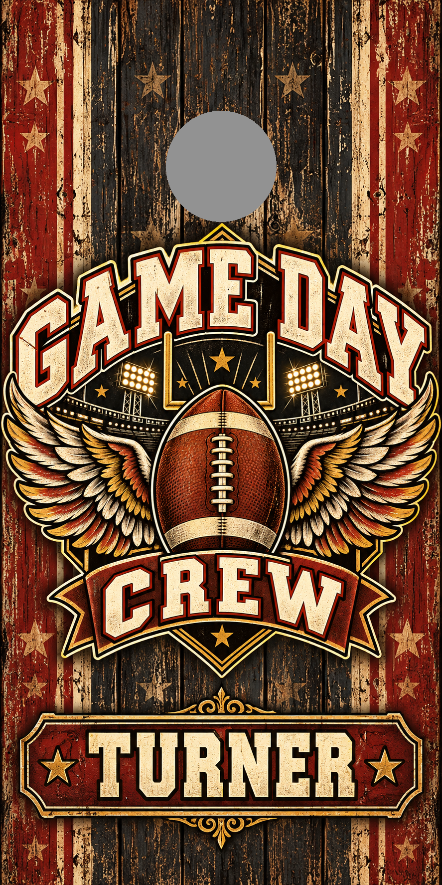 Game Day Crew personalized cornhole wraps - proof
