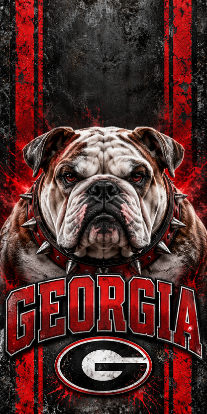 Georgia Bulldog Redline Cornhole Board Wraps — complete artwork with no hole or placement marker