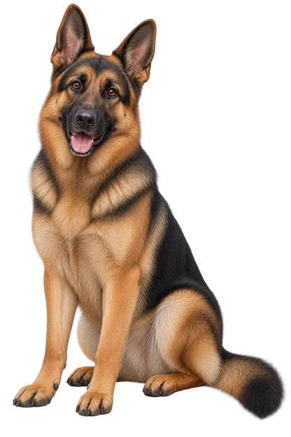 German Shepherd realistic full body contour cut dog decal artwork