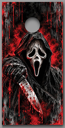 Halloween Scary Face Cornhole Board Decal Wrap