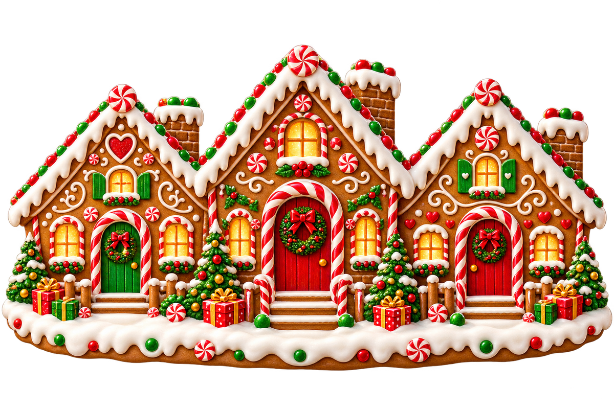 Gingerbread Village standalone decal only