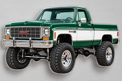 1976 GMC Sierra Grande acrylic sign angled floating wall view