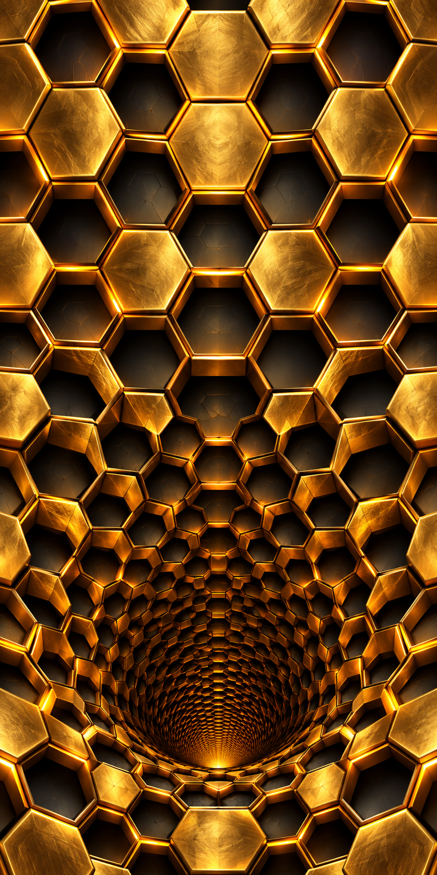 Golden Honeycomb Abyss cornhole wrap hole-free artwork