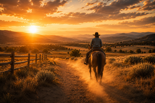 Golden Hour Ranch Ride Wall Mural