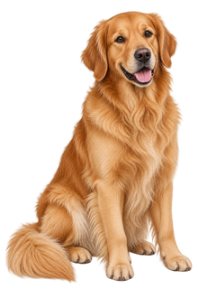 Golden Retriever realistic full body contour cut dog decal artwork