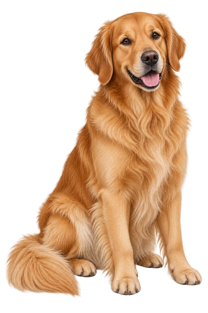 Golden Retriever realistic full body contour cut dog decal artwork