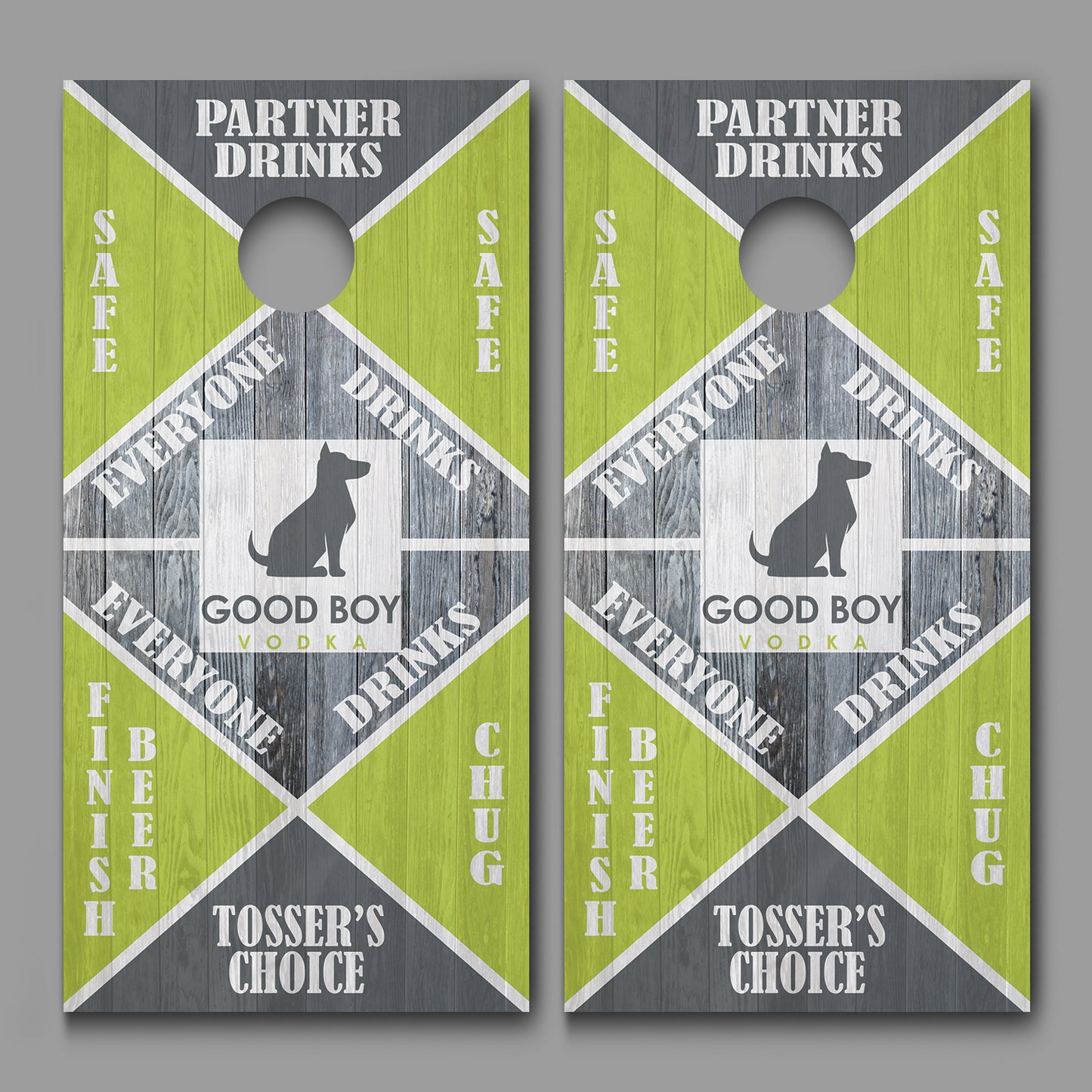 Drinking Game Good Boy Vodka Design Cornhole Board Decal Wraps