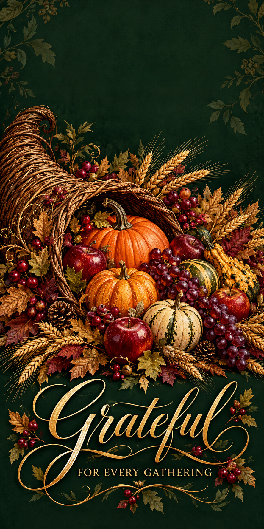 Grateful Gatherings Cornucopia Cornhole Board Wraps artwork without hole