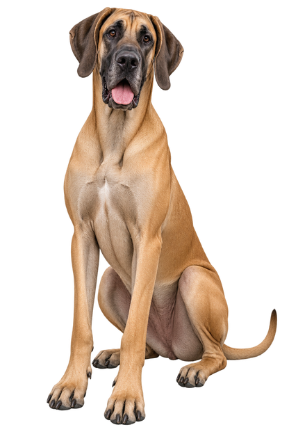 Great Dane realistic full body contour cut dog decal artwork