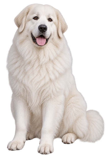Great Pyrenees realistic full body contour cut dog decal artwork