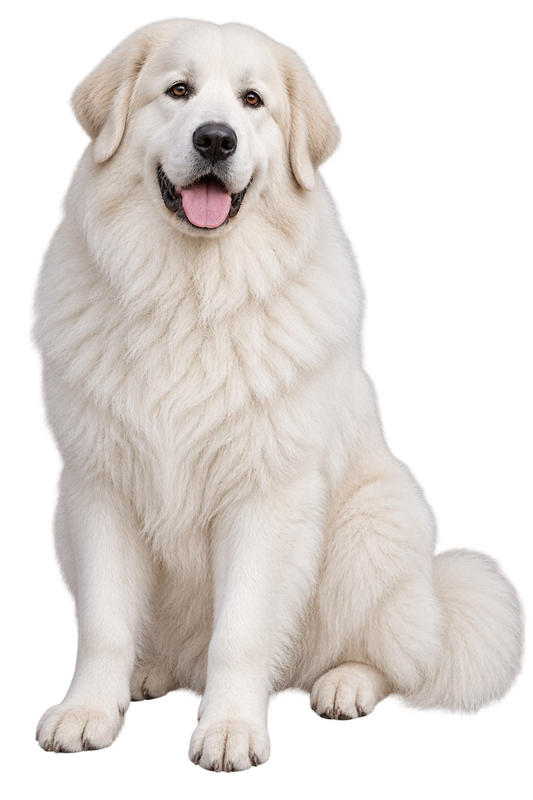 Great Pyrenees realistic full body contour cut dog decal artwork