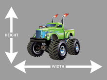 Green Cartoon Monster Truck Wall Art Decal