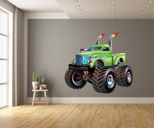 Green Cartoon Monster Truck Wall Art Decal