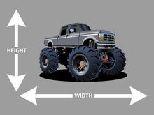 Grey Cartoon Monster Truck Wall Art Decal