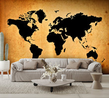 Grunge World Map Wallpaper Sepia Wall Mural Vintage living room
