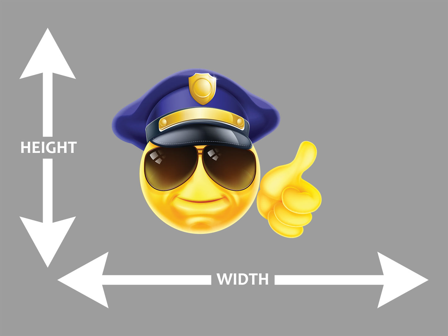 Happy Policeman Emotion Cartoon Wall Art Decal