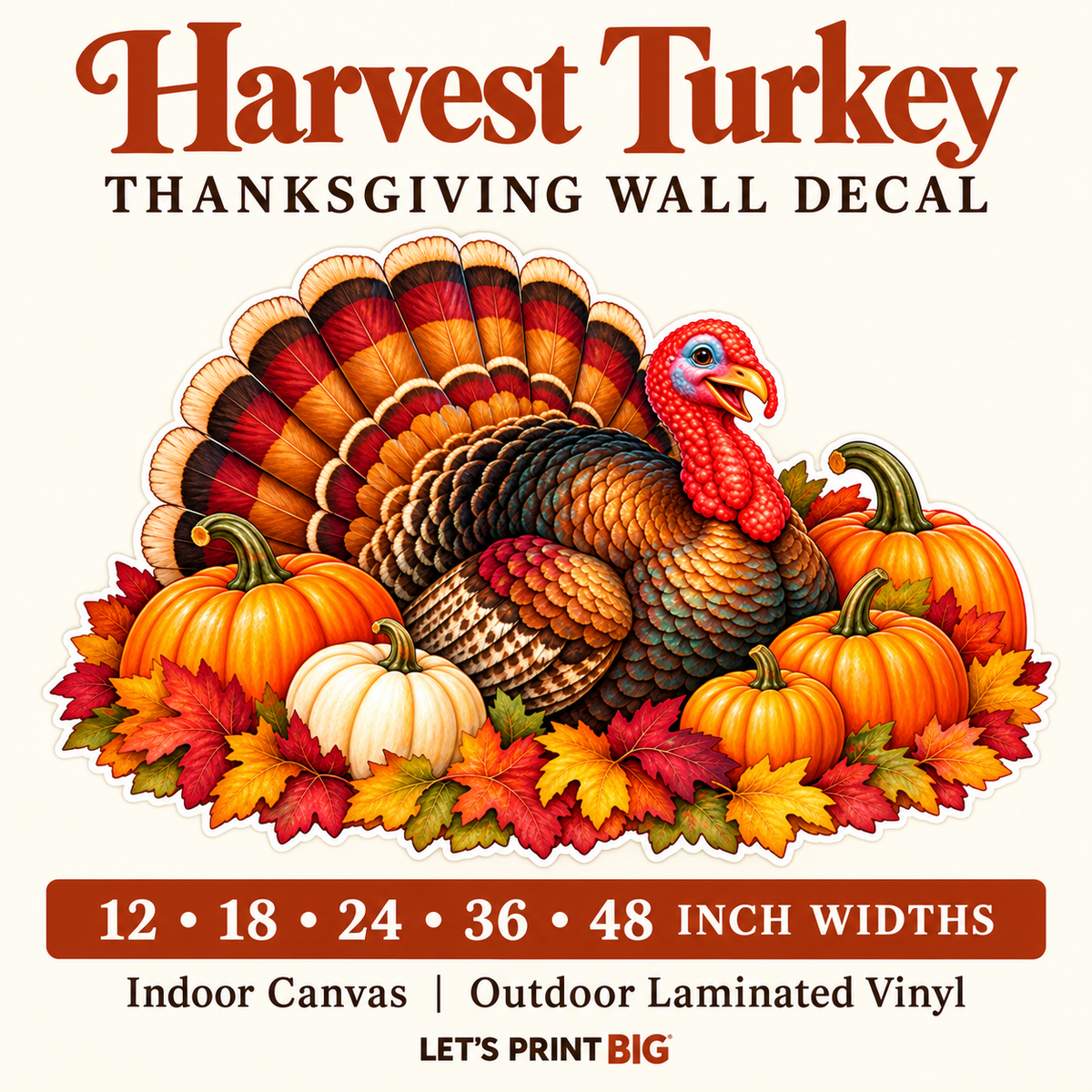Harvest Turkey summary – width-based sizes and material choices