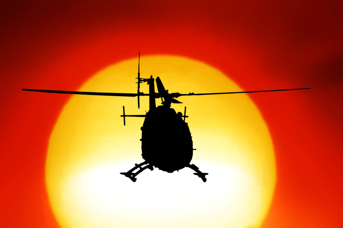 Helicopter wallpaper Sunset Silhouette flying Wall Mural proof