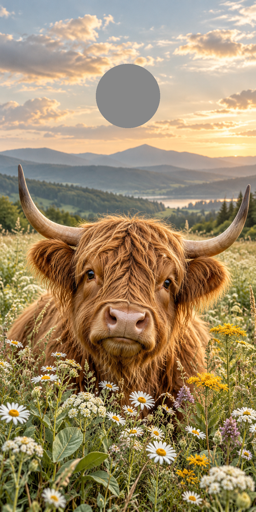 Highland Cow Meadow regulation gray hole-position proof marker