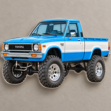 1979 Toyota Hilux Sky Blue and White acrylic truck sign wall mockup